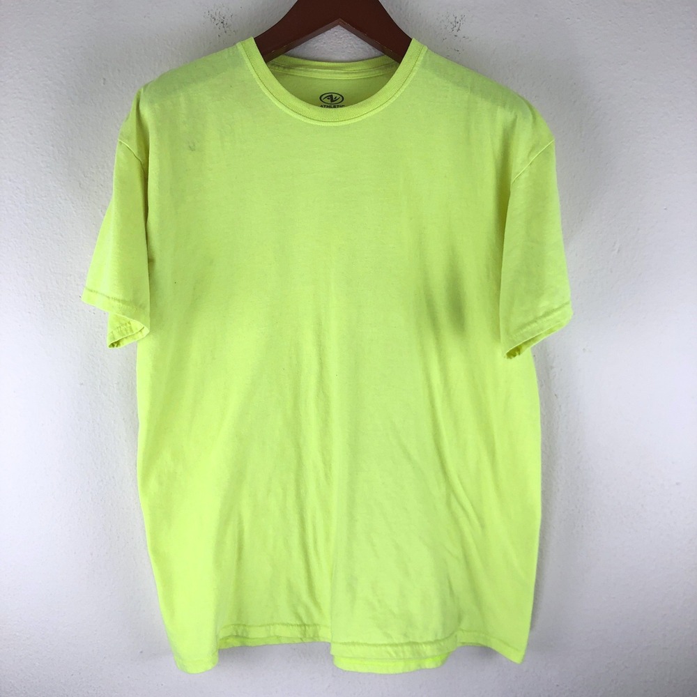 Hi-Vis Work Mens XL Neon Yellow Short Sleeve Crew Neck T-Shirt High-Visibility